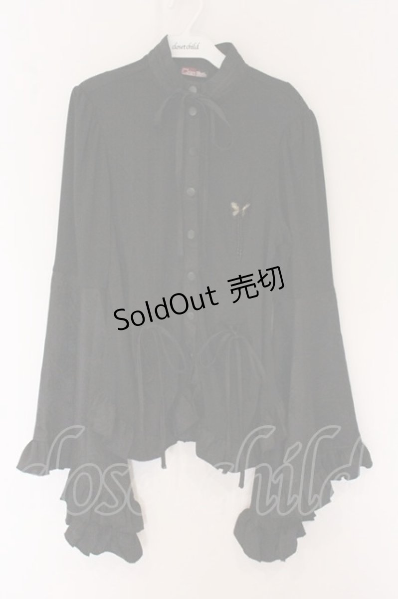 画像1: Qutie Frash / 2025プレミアム〜黒蝶〜姫袖ブラウス  ブラック O-26-05-20-049-QU-BL-OW-OS (1)