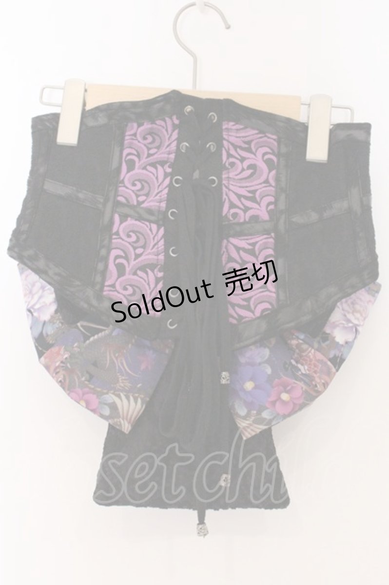 画像3: Qutie Frash / 花魁帯コルセット  ブラック×パープル O-26-05-20-055-QU-TO-OW-OS (3)