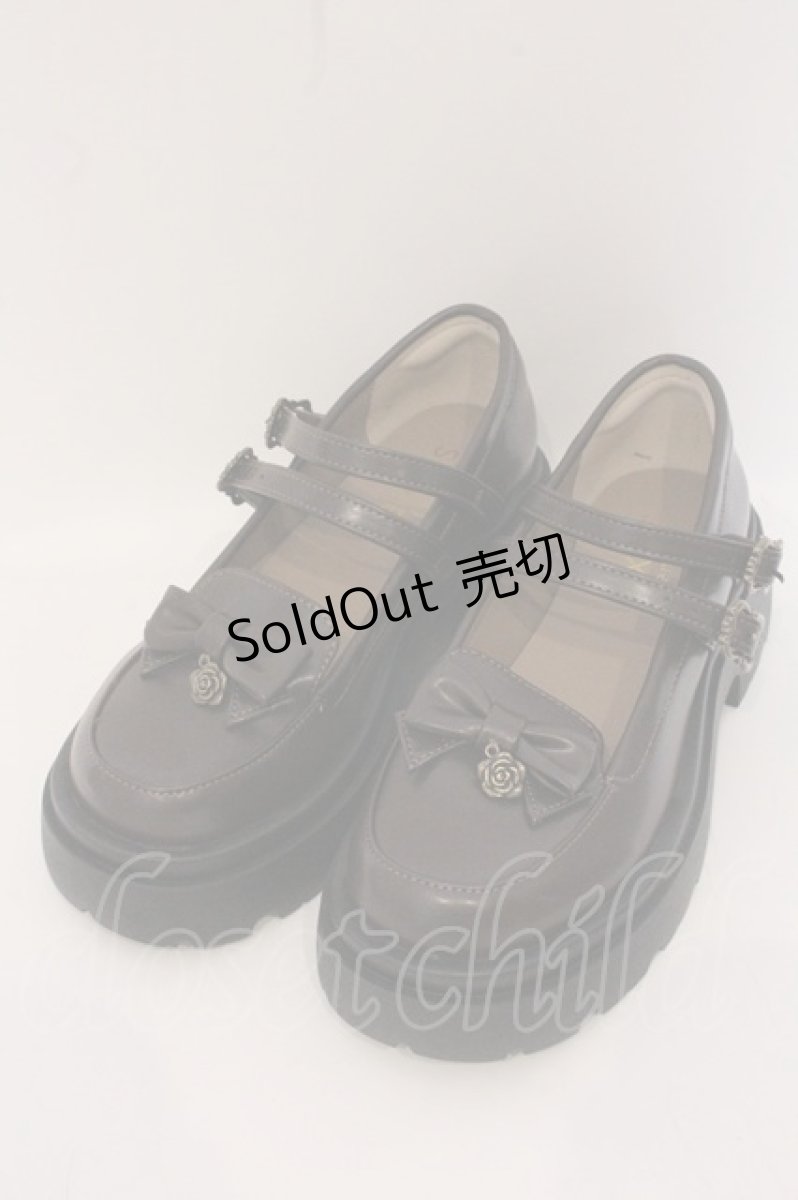 画像1: axes femme / Ｗストラップリボンローファー L ブラウン O-26-05-20-025-AX-SH-OW-OS (1)