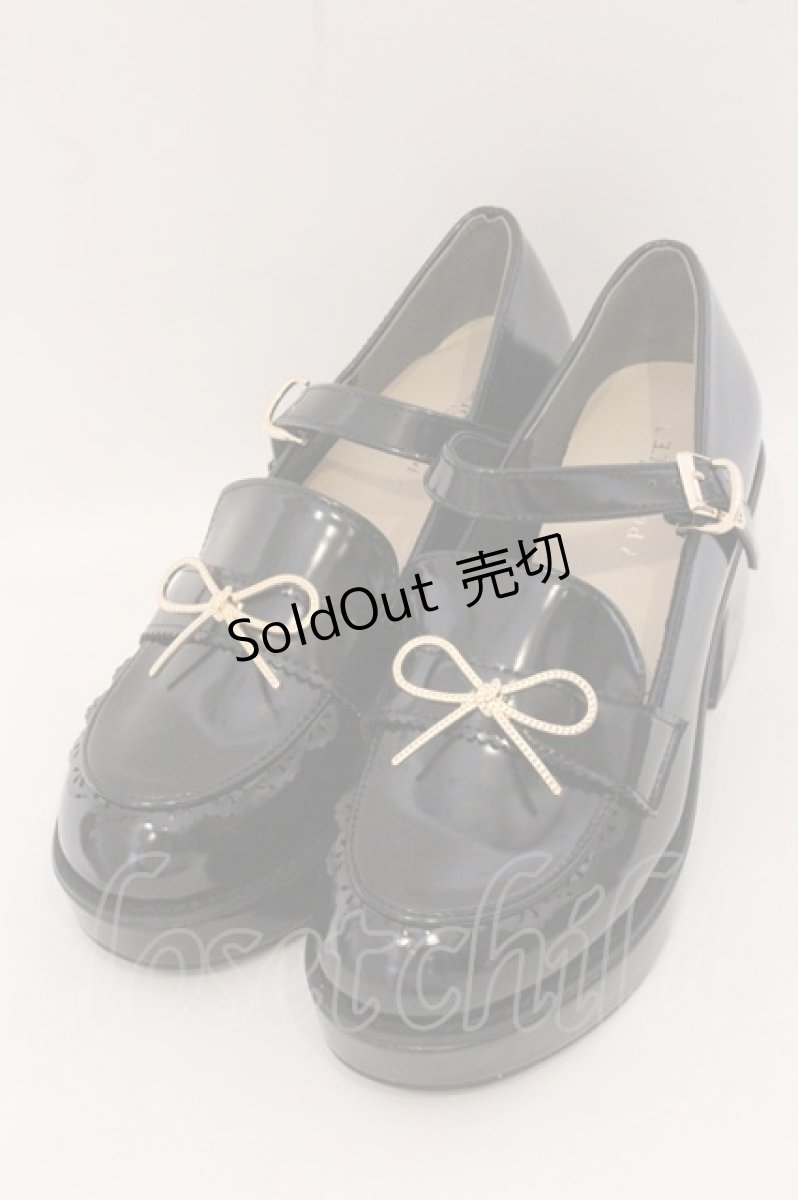 画像1: axes femme POETIQUE / リボン金具ローファー M クロ O-26-05-20-027-AX-SH-OW-OS (1)