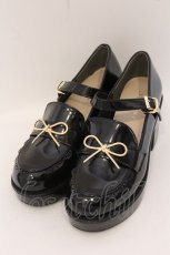 画像1: axes femme POETIQUE / リボン金具ローファー M クロ O-26-05-20-027-AX-SH-OW-OS (1)