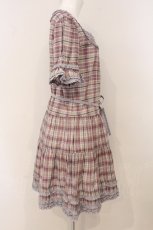 画像3: PINK HOUSE / マドラスチェックギンガムフリルワンピース  ラベンダー系 O-26-05-21-033-LO-OP-IG-OS (3)