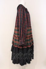 画像4: alcali / スリータータンチェックフリルワンピース  ネイビー系 O-26-05-21-037-LO-OP-OW-OS (4)