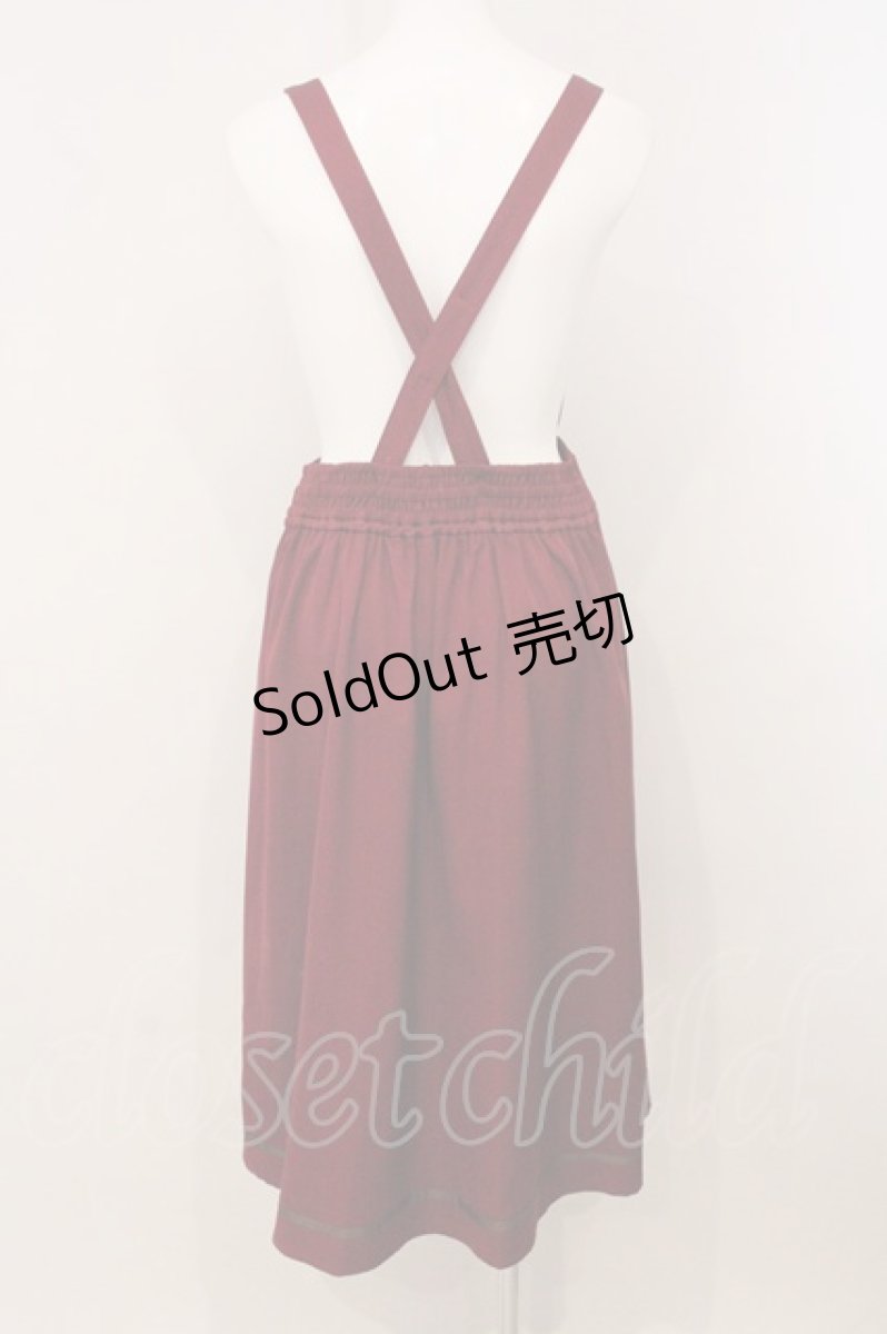 画像4: axes femme / カードル刺繍サス付タックスカート F ワイン O-26-05-21-038-AX-SK-YM-OS (4)