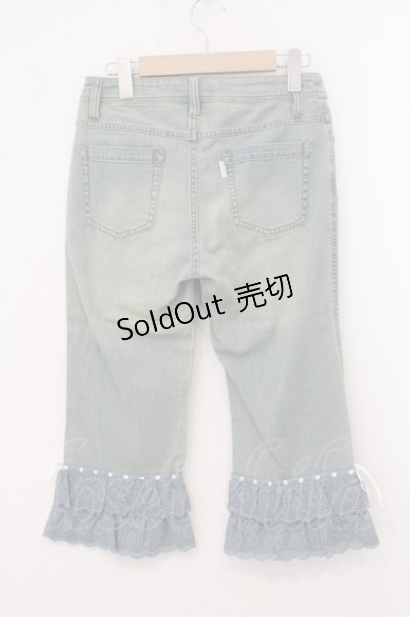 画像3: PINK HOUSE / コットンレースはしごリボンデニムパンツ M ブルー系×加工 O-26-05-21-006-LO-PA-IG-OS (3)