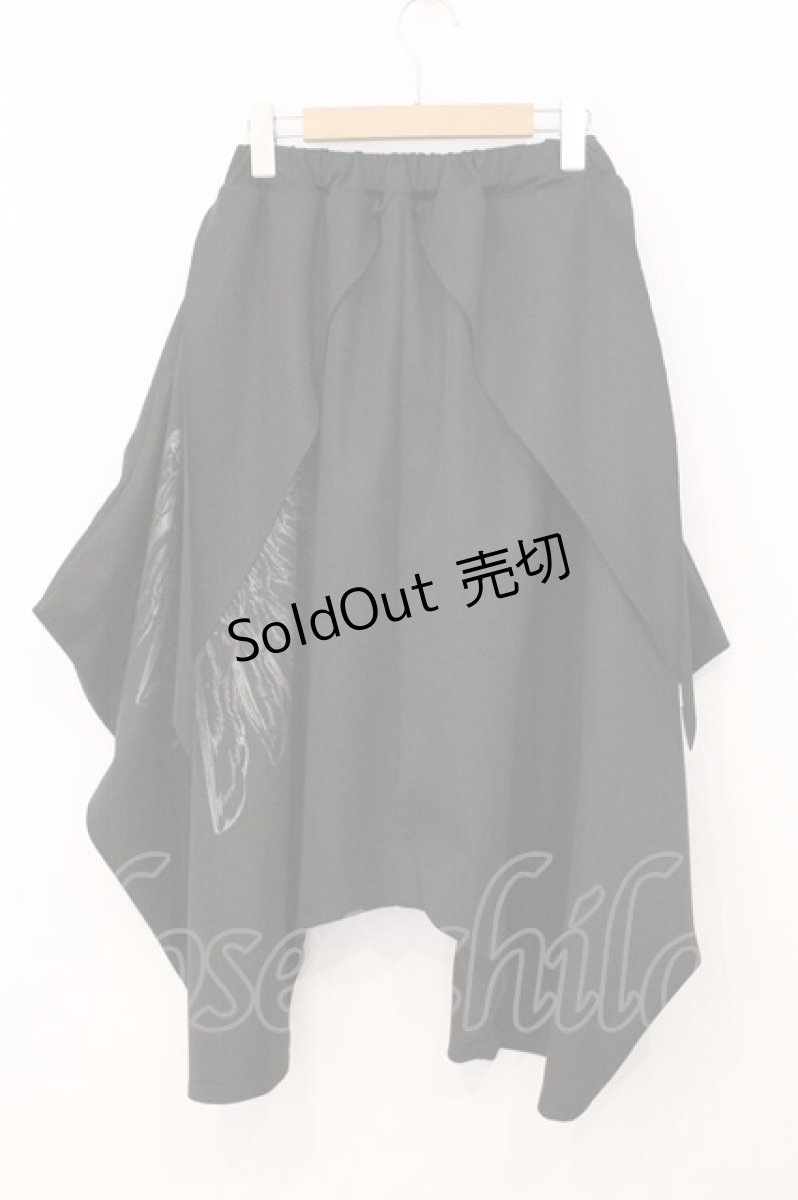 画像3: h.NAOTO / Feather Drape Sarrouel Pants（フェザードレープサルエルパンツ）  ブラック O-26-05-21-053-HN-PA-IG-ZI (3)