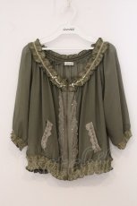 画像1: axes femme / シャーリングシフォンブルゾン M グリーン O-26-05-21-066-AX-JA-IG-OS (1)