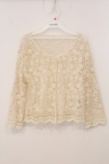 画像1: PINK HOUSE / フラワー透かし編みボレロ  アイボリー O-26-05-21-072-LO-TO-IG-OS (1)