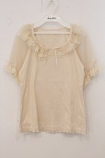 画像1: PINK HOUSE / ドットチュールスリーブカットソー 3(M) アイボリー O-26-05-21-077-LO-TO-IG-OS (1)