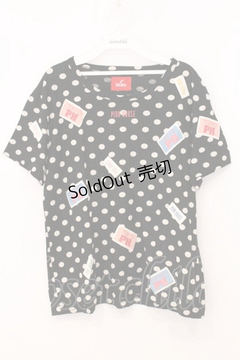 画像1: PINK HOUSE / ネームタグドットTシャツ  クロ O-26-05-21-079-LO-TS-IG-OS (1)