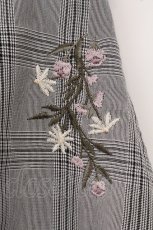 画像2: axes femme / 花刺繍チェック柄スカート M グレー O-26-05-21-018-AX-SK-YM-OS (2)