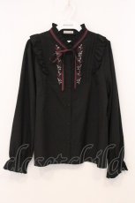 画像1: axes femme / 薔薇刺繍ハイネックブラウス L クロ O-26-05-21-024-AX-BL-YM-OS (1)