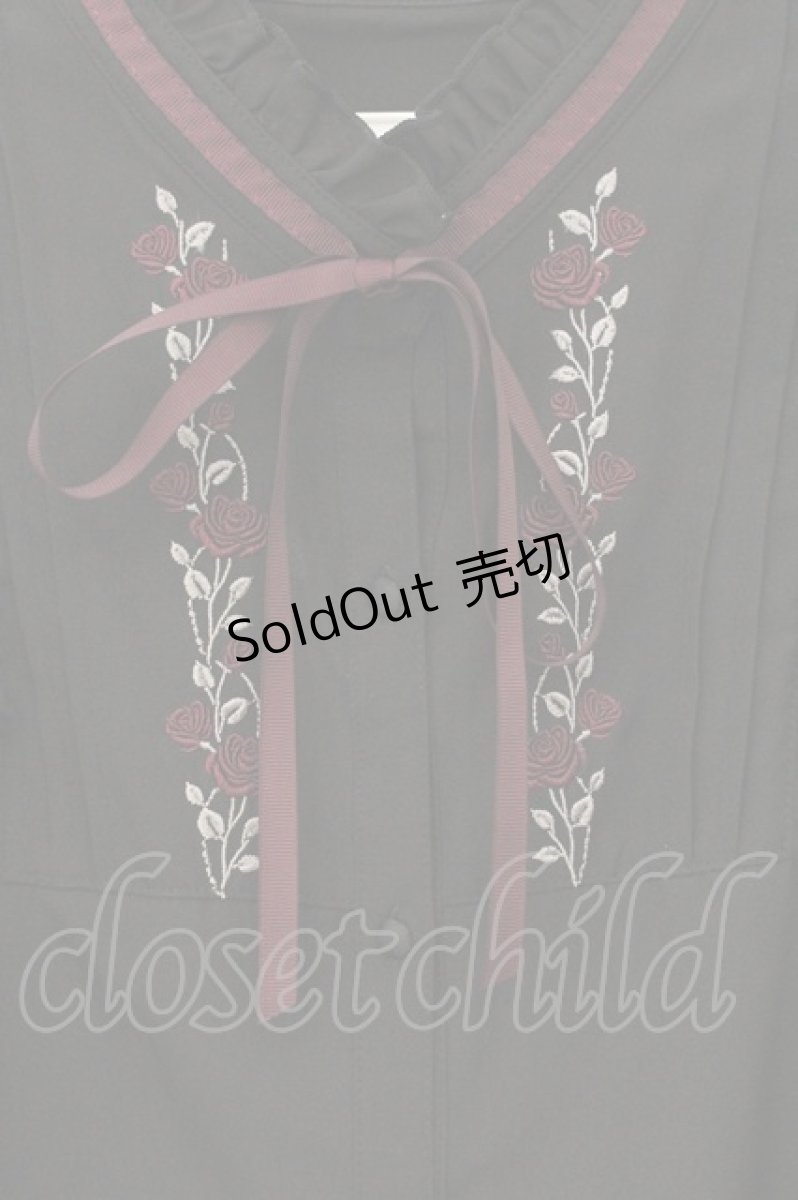 画像2: axes femme / 薔薇刺繍ハイネックブラウス L クロ O-26-05-21-024-AX-BL-YM-OS (2)