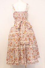 画像5: metamorphose / ガーデニングくまちゃんロングティアードジャンパースカート size2 ピンキッシュグレー O-26-05-22-002-ME-OP-IG-OS (5)