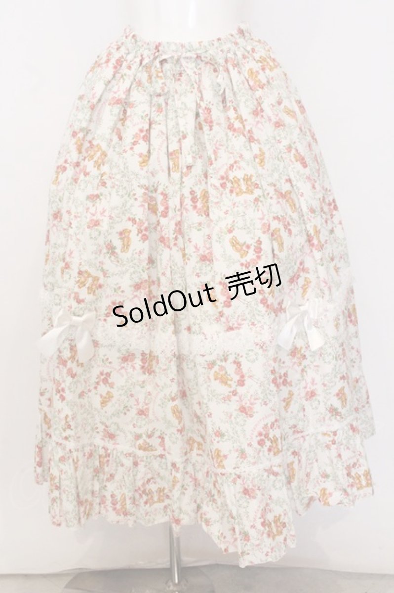 画像1: metamorphose / 【プラスサイズ】ガーデニングくまちゃんレースロングスカート size2 オフシロ O-26-05-22-003-ME-SK-IG-OS (1)
