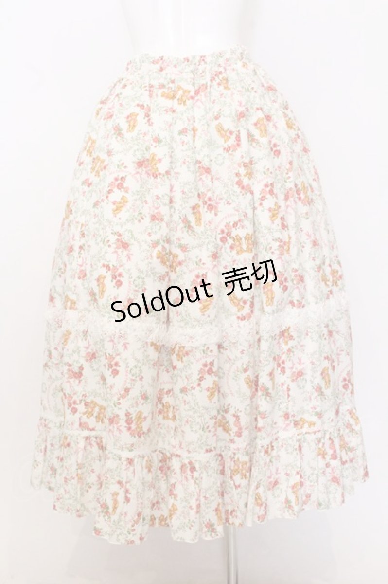 画像3: metamorphose / 【プラスサイズ】ガーデニングくまちゃんレースロングスカート size2 オフシロ O-26-05-22-003-ME-SK-IG-OS (3)