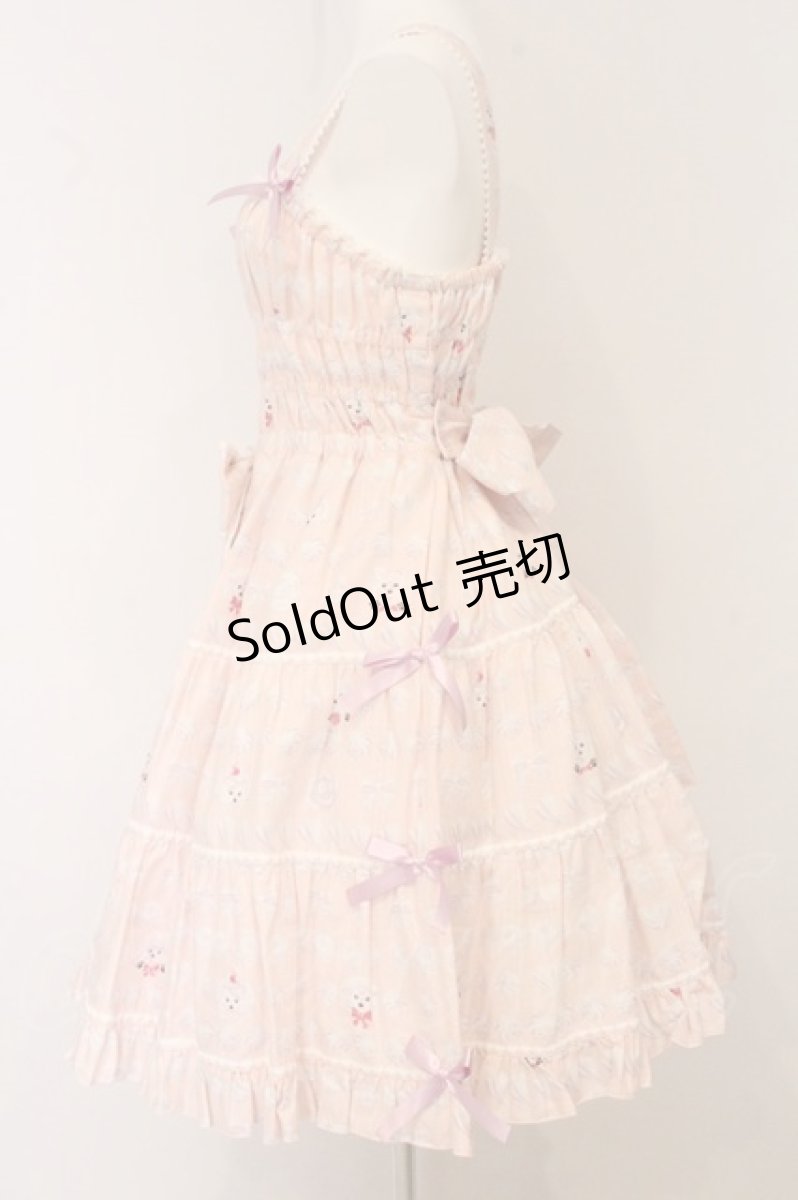 画像4: metamorphose / ふわふわメレンゲクッキー ティアードジャンパースカート  ピンク O-26-05-22-004-ME-OP-IG-OS (4)