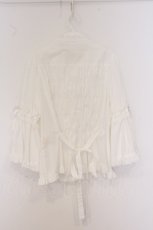 画像3: metamorphose / 【プラスサイズ】スタンドカラーフリルリボン姫袖ブラウス・TCブロード size2 シロ O-26-05-22-036-ME-BL-IG-OS (3)