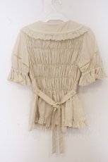 画像3: metamorphose / ハートレースシャーリング半袖ブラウス size1 生成 O-26-05-22-037-ME-BL-IG-OS (3)