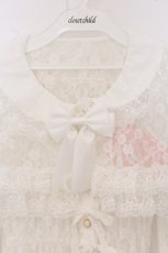 画像2: metamorphose / 総レースケープ付きシャーリングブラウス size1 オフシロ O-26-05-22-040-ME-BL-IG-OS (2)