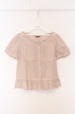 画像1: PINK HOUSE / 裾ドットカットパフブラウス  ピンク O-26-05-22-045-LO-BL-IG-OS (1)