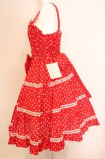 画像4: metamorphose / Candyシャーリングリボンジャンパースカート（ドット柄） size1 アカ O-26-05-22-006-ME-OP-IG-OS (4)