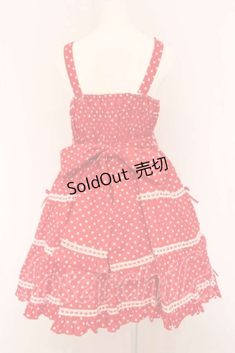 画像5: metamorphose / Candyシャーリングリボンジャンパースカート（ドット柄） size1 アカ O-26-05-22-006-ME-OP-IG-OS (5)