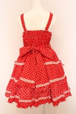 画像5: metamorphose / Candyシャーリングリボンジャンパースカート（ドット柄） size1 アカ O-26-05-22-006-ME-OP-IG-OS (5)