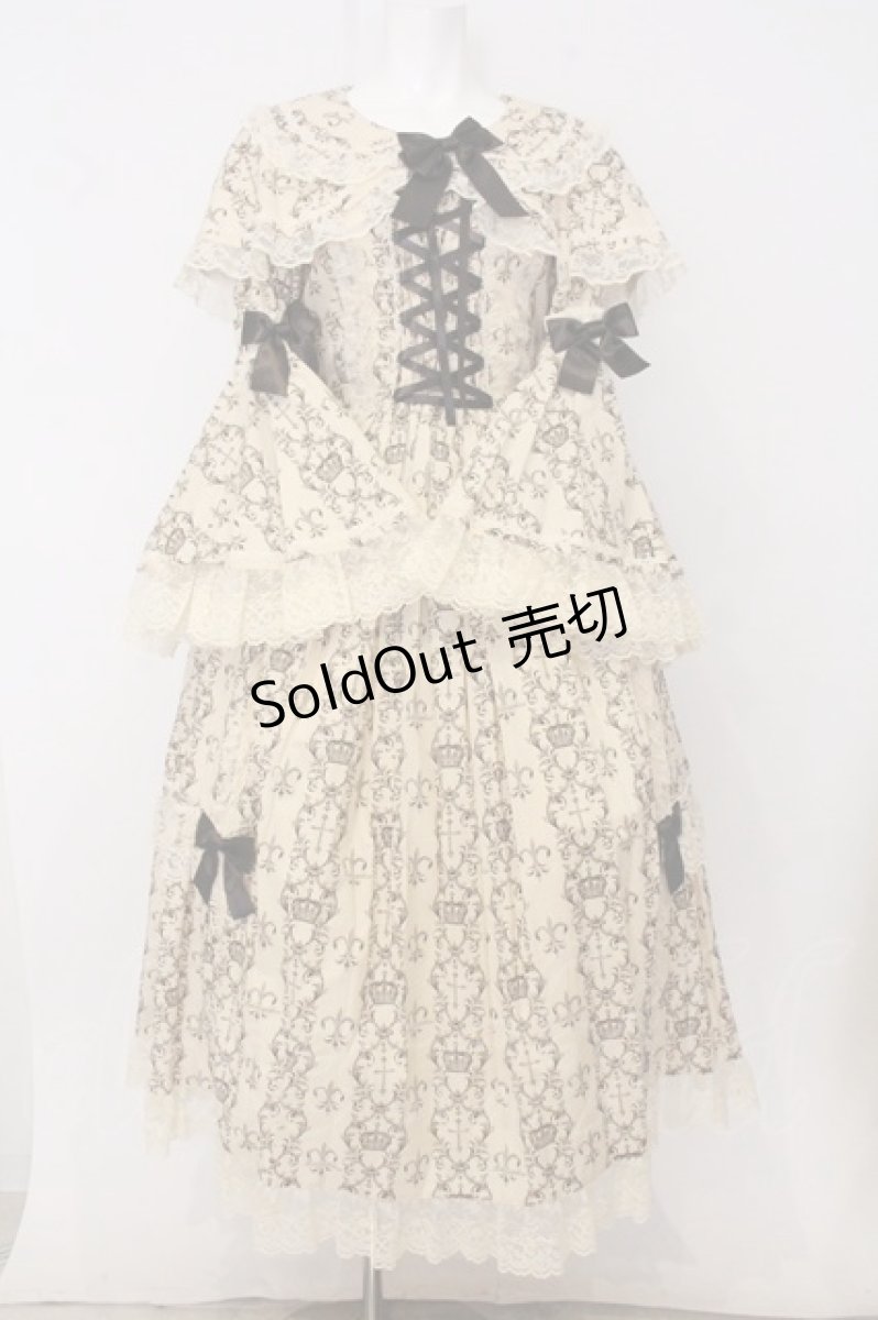 画像1: metamorphose / 【プラスサイズ】クラウンクロス ケープ付ロングドレス size2 生成り O-26-05-22-008-ME-OP-IG-OS (1)