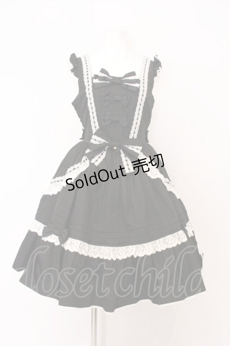 画像1: metamorphose / はしごレースピンタックフリルジャンパースカート size1 クロ×オフシロ O-26-05-22-009-ME-OP-IG-OS (1)