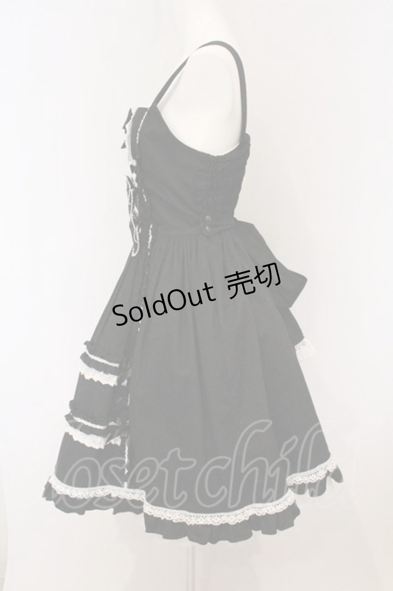 画像4: metamorphose / フロントあきフリルジャンパースカート (2025) size1 クロ×シロ O-26-05-22-001-ME-OP-IG-OS (4)