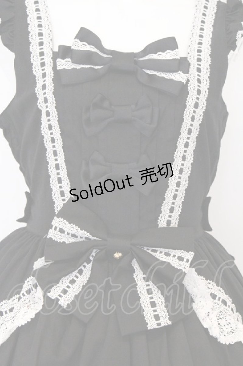 画像2: metamorphose / はしごレースピンタックフリルジャンパースカート size1 クロ×オフシロ O-26-05-22-009-ME-OP-IG-OS (2)
