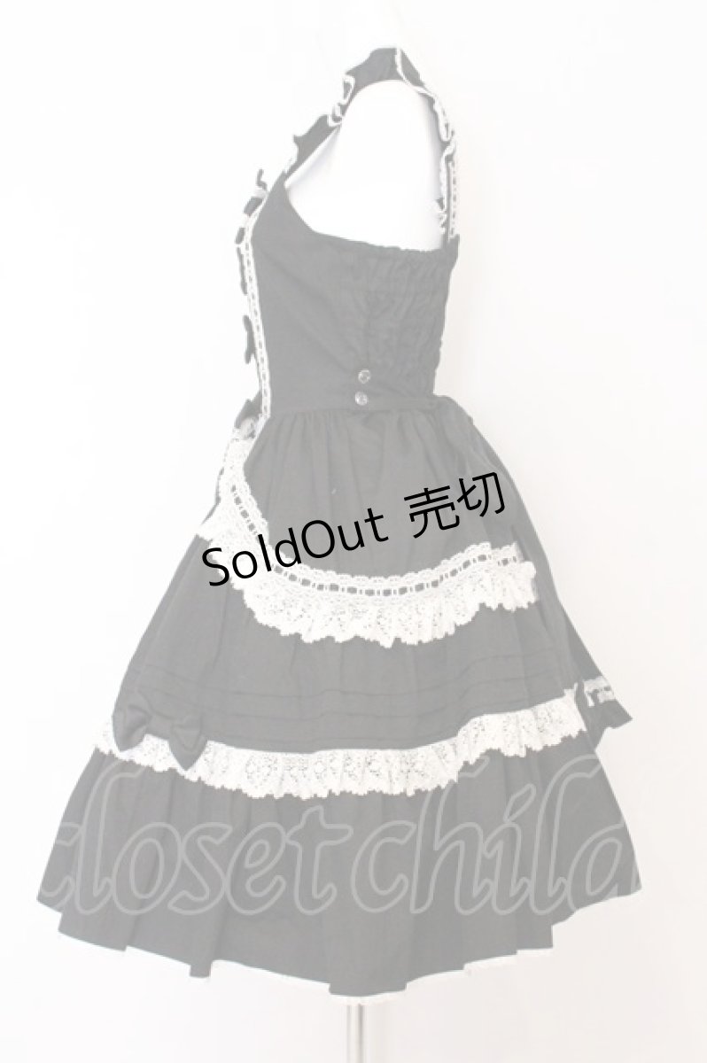 画像4: metamorphose / はしごレースピンタックフリルジャンパースカート size1 クロ×オフシロ O-26-05-22-009-ME-OP-IG-OS (4)