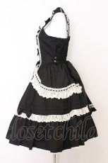 画像4: metamorphose / はしごレースピンタックフリルジャンパースカート size1 クロ×オフシロ O-26-05-22-009-ME-OP-IG-OS (4)