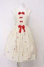 画像1: metamorphose / ふわふわメレンゲクッキー リボンジャンパースカート size1 オフシロ O-26-05-22-010-ME-OP-IG-OS (1)