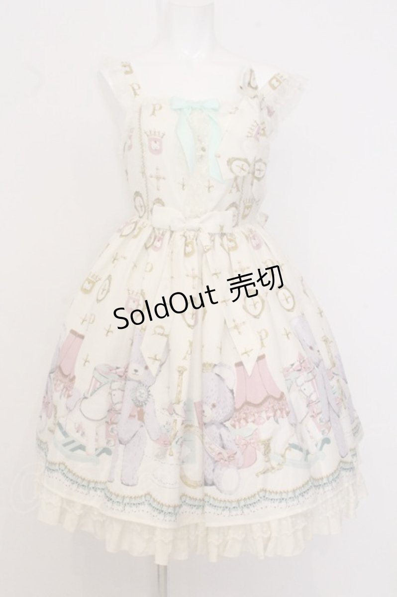 画像1: Angelic Pretty / Charlotte's Bear胸フリルジャンパースカートset  アイボリー O-26-05-22-012-AP-OP-IG-OS (1)