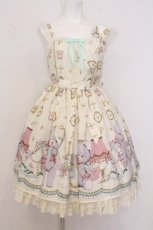 画像1: Angelic Pretty / Charlotte's Bear胸フリルジャンパースカートset  アイボリー O-26-05-22-012-AP-OP-IG-OS (1)