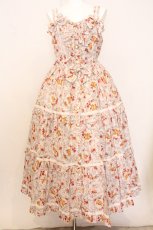 画像1: metamorphose / ガーデニングくまちゃんロングティアードジャンパースカート size2 ピンキッシュグレー O-26-05-22-002-ME-OP-IG-OS (1)