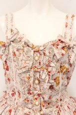 画像2: metamorphose / ガーデニングくまちゃんロングティアードジャンパースカート size2 ピンキッシュグレー O-26-05-22-002-ME-OP-IG-OS (2)