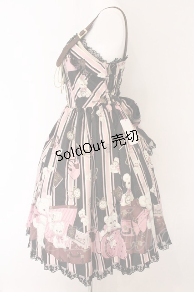 画像4: Angelic Pretty / Travelくまちゃんベルトジャンパースカート  クロ×ピンク O-26-05-22-015-AP-OP-IG-OS (4)