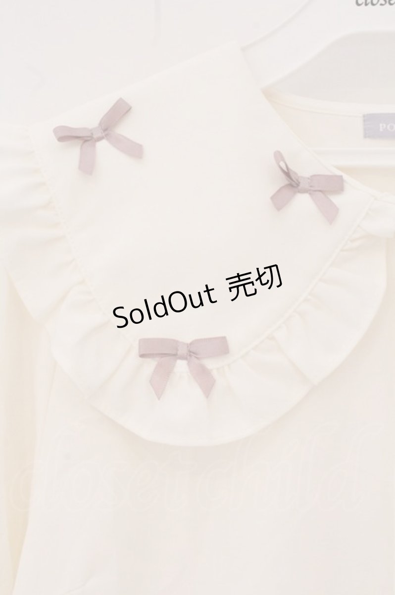 画像2: axes femme POETIQUE / プチリボンビッグ襟ブラウス M キナリ O-26-05-23-065-AX-BL-OW-OS (2)