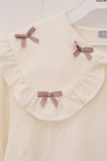 画像2: axes femme POETIQUE / プチリボンビッグ襟ブラウス M キナリ O-26-05-23-065-AX-BL-OW-OS (2)