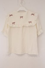 画像3: axes femme POETIQUE / プチリボンビッグ襟ブラウス M キナリ O-26-05-23-065-AX-BL-OW-OS (3)