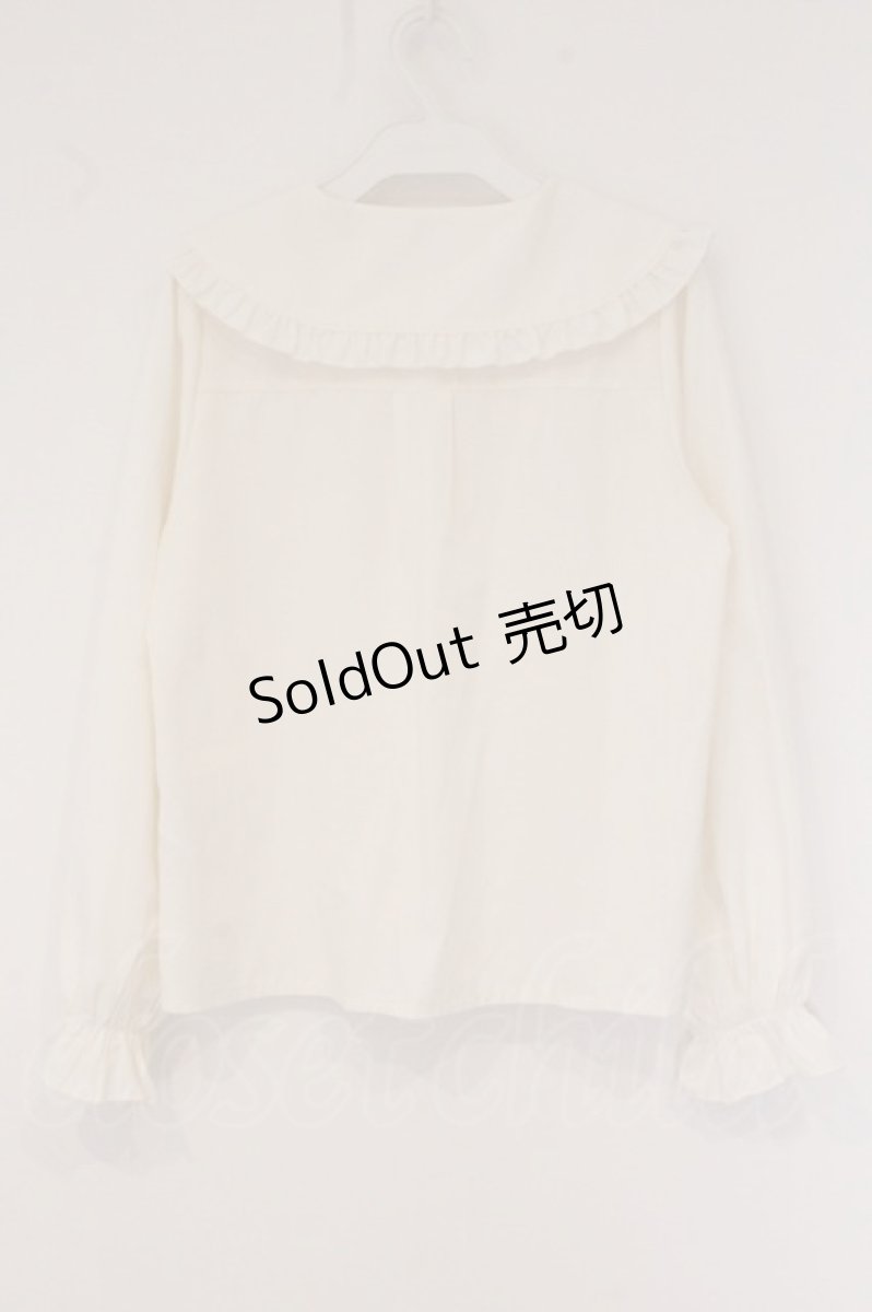 画像3: axes femme POETIQUE / ピンタックリボン丸襟ブラウス F キナリ O-26-05-23-067-AX-BL-OW-OS (3)