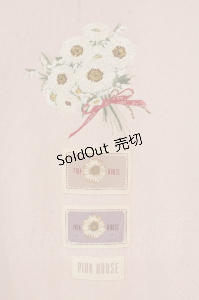 画像2: PINK HOUSE / マーガレット刺繍裏毛スウェット  ピンク O-26-05-23-008-LO-TO-IG-OS (2)
