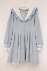 画像1: DearMyLove / ハートレースリボンセーラーワンピース LL サックス O-26-05-23-072-GO-OP-OW-OS (1)