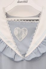 画像2: DearMyLove / ハートレースリボンセーラーワンピース LL サックス O-26-05-23-072-GO-OP-OW-OS (2)