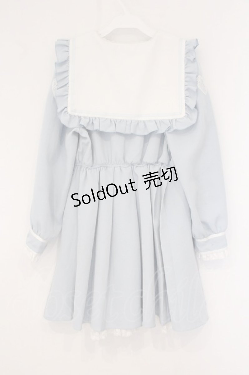 画像3: DearMyLove / ハートレースリボンセーラーワンピース LL サックス O-26-05-23-072-GO-OP-OW-OS (3)