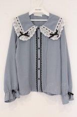 画像1: DearMyLove / 選べる襟デザインロリータレースブラウス LL ブルーグレー O-26-05-23-076-GO-BL-OW-OS (1)