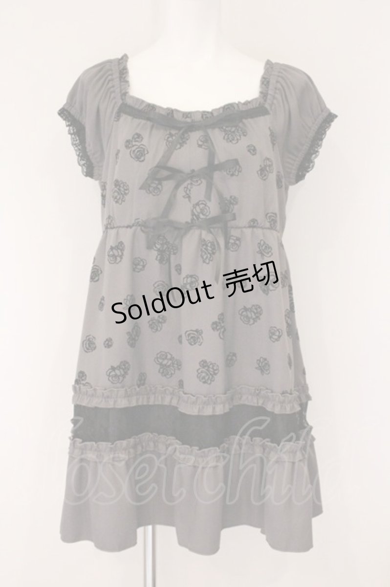 画像1: axes femme / フロッキーローズチュニック F グレー O-26-05-23-085-AX-TO-OW-OS (1)
